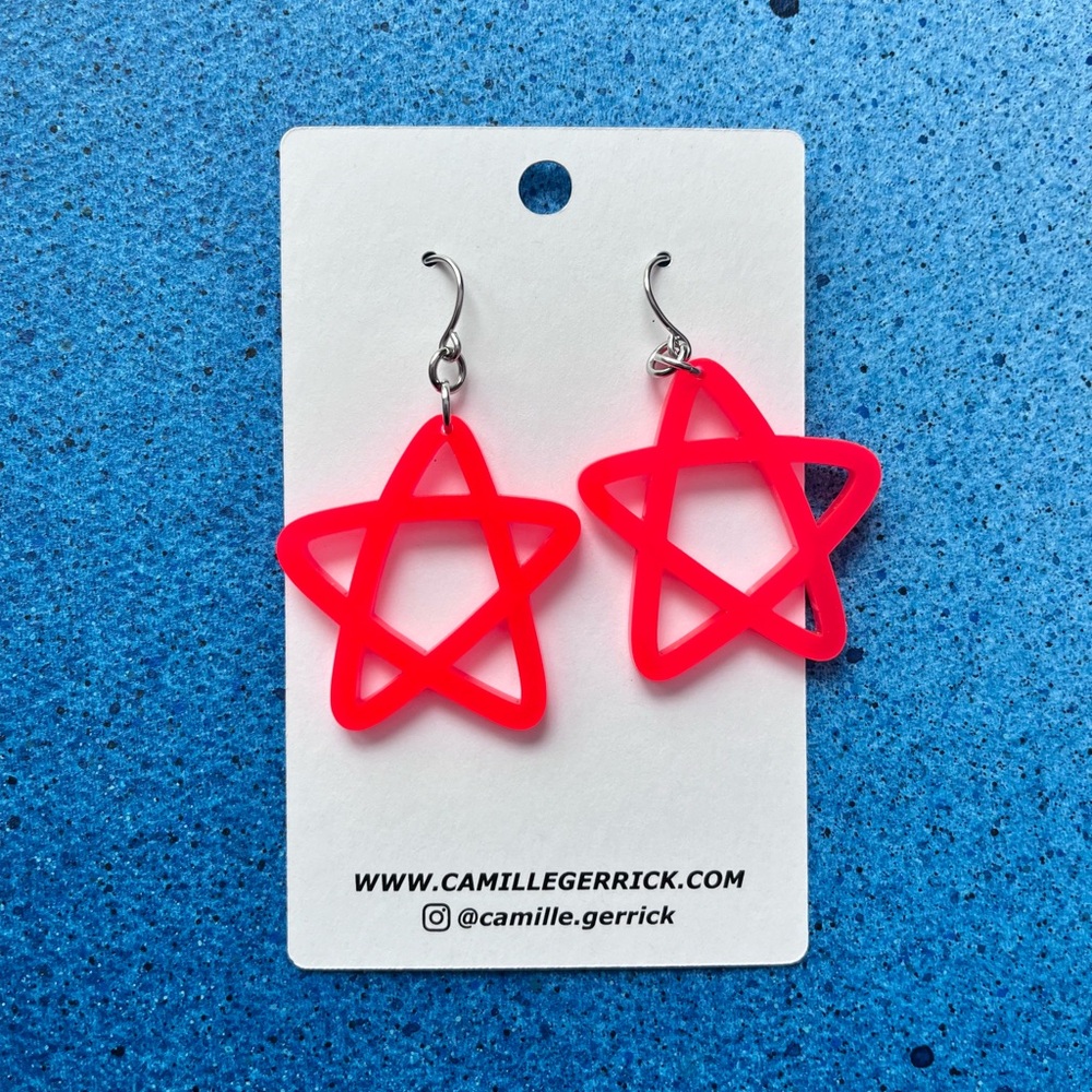 Laser cut acrylic earrings - handmade!